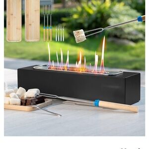 Rozato tabletop fire pit with smores kit